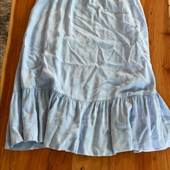 Acid wash Chambray a line ruffle dress - Picture 4 of 7